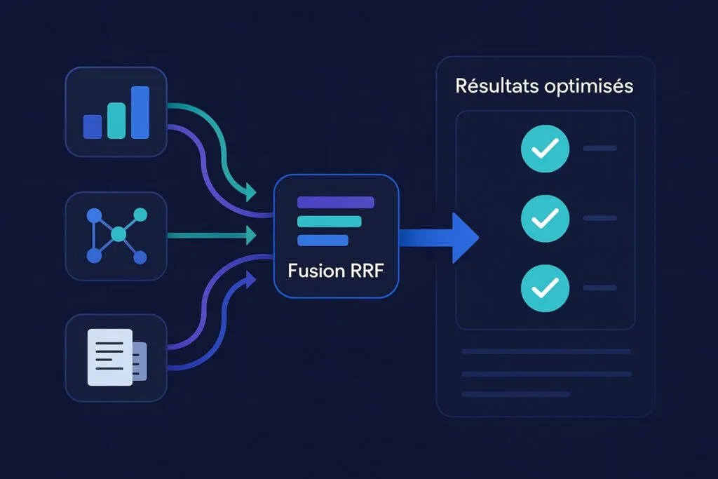 Schéma de fusion RRF combinant plusieurs sources en résultats optimisés